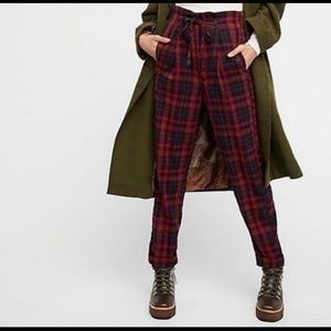 Free People Here and There Tartan Plaid Trousers 6